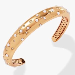 Alex and Ani pearl and crystal cuff bracelet